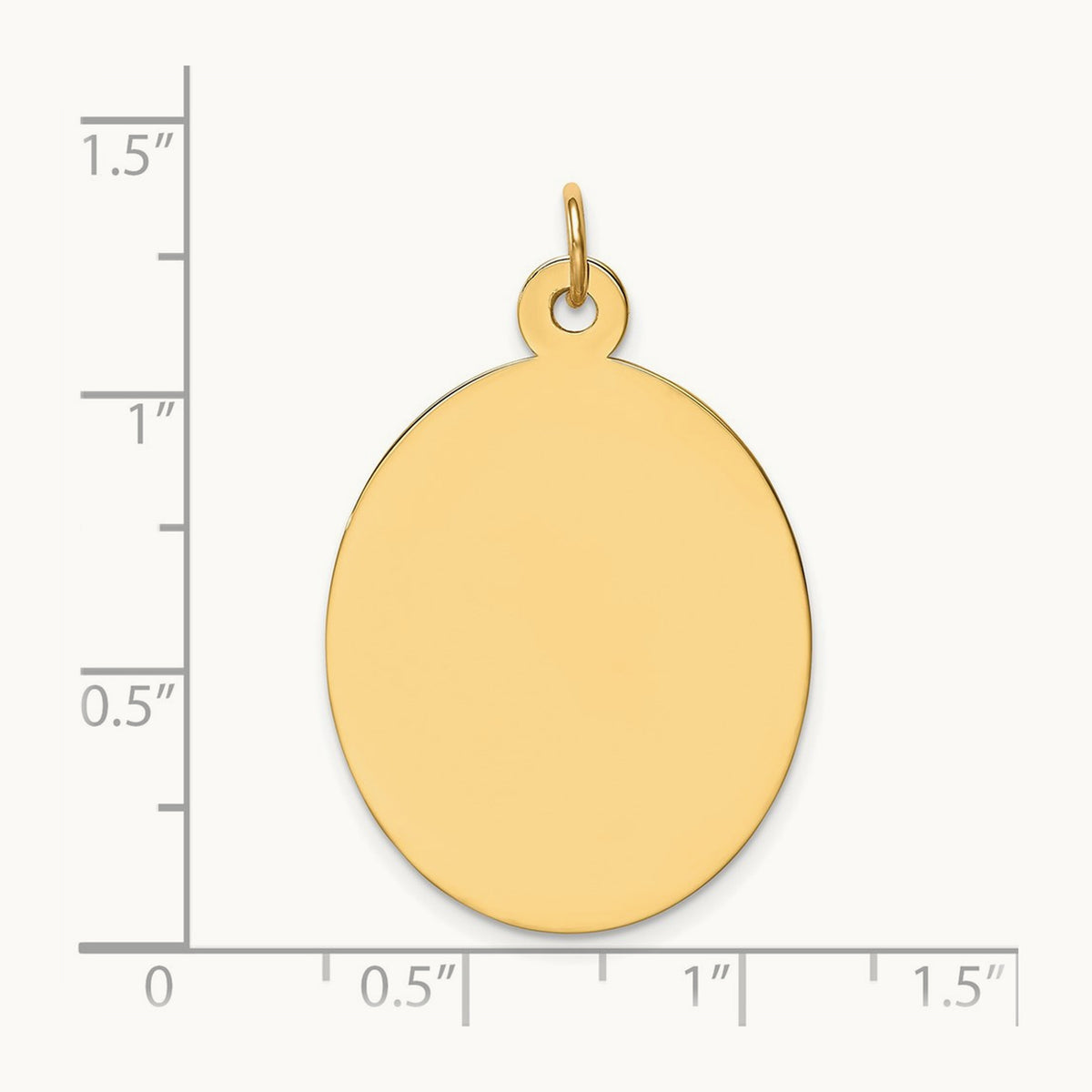 Plain .018 Gauge Engravable Oval Disc Charm — 37mm