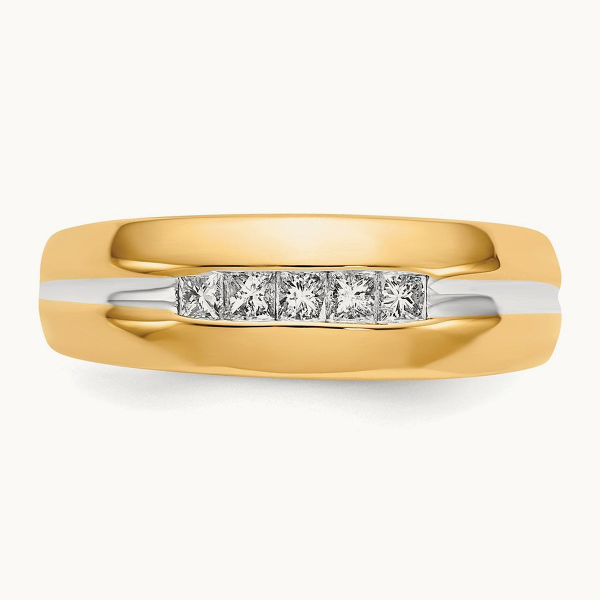 Diamond Mens Ring, 14K with Rhodium