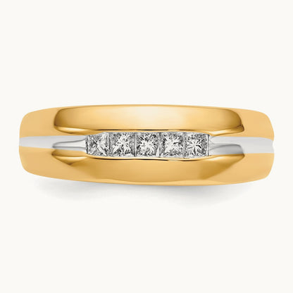 Diamond Mens Ring, 14K with Rhodium