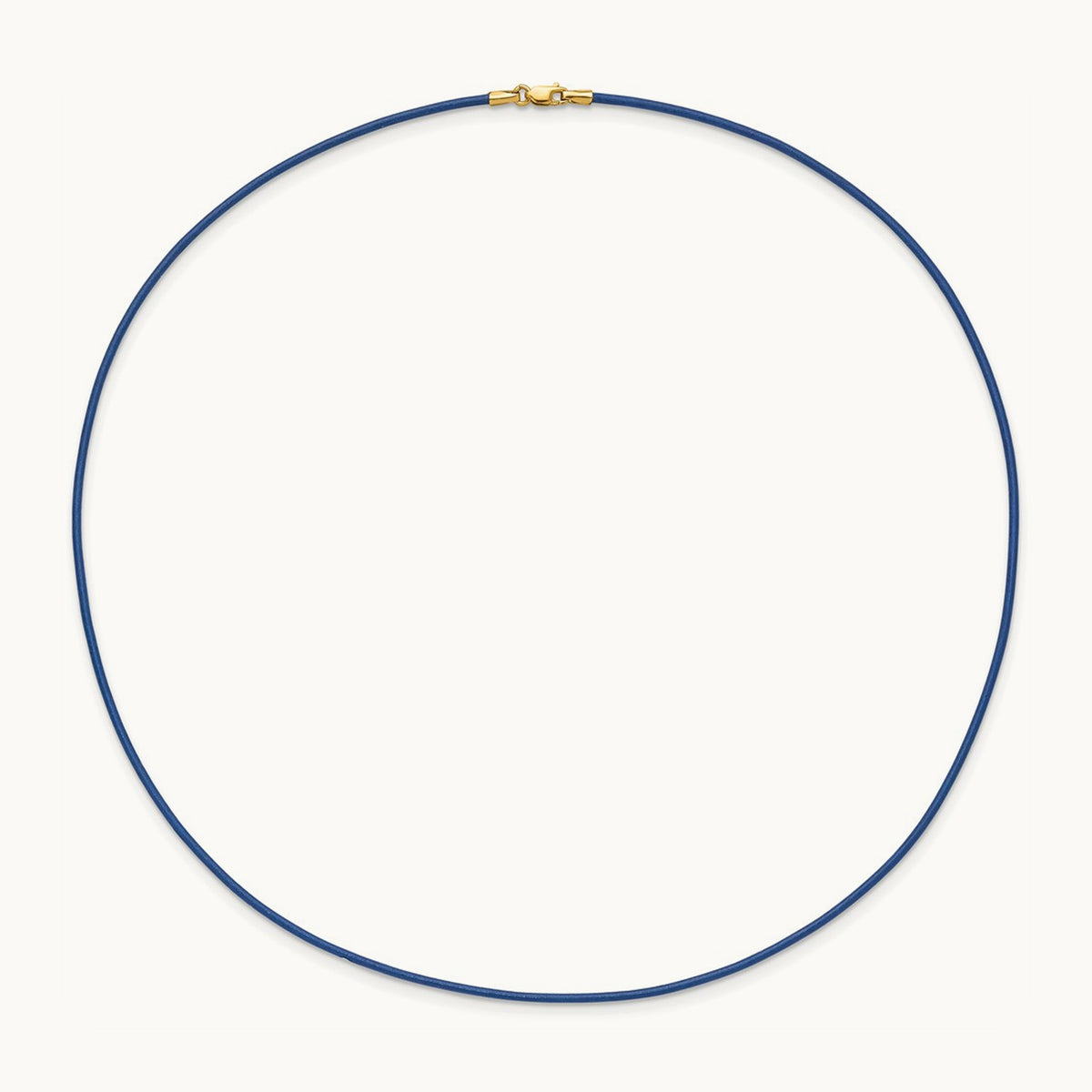 18in Royal Blue Leather Cord Necklace, 1.5mm, 14K