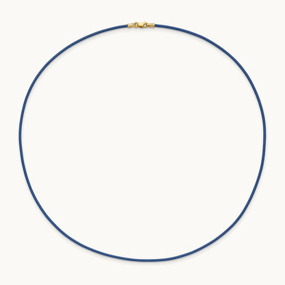 18in Royal Blue Leather Cord Necklace, 1.5mm, 14K
