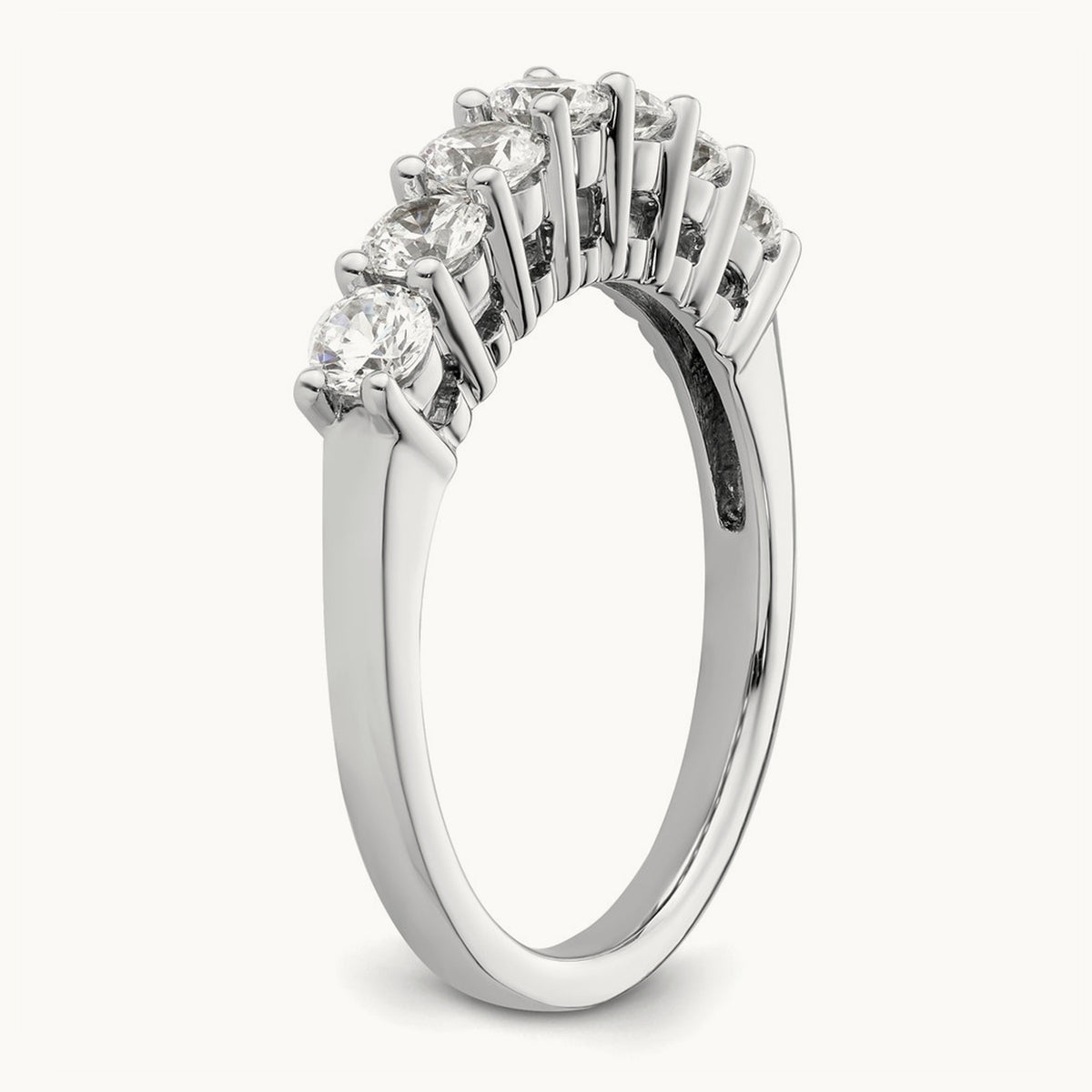 7-Stone Diamond Band, 14K White Gold