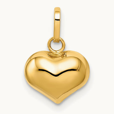 Polished Puffed Heart Charm, 14K