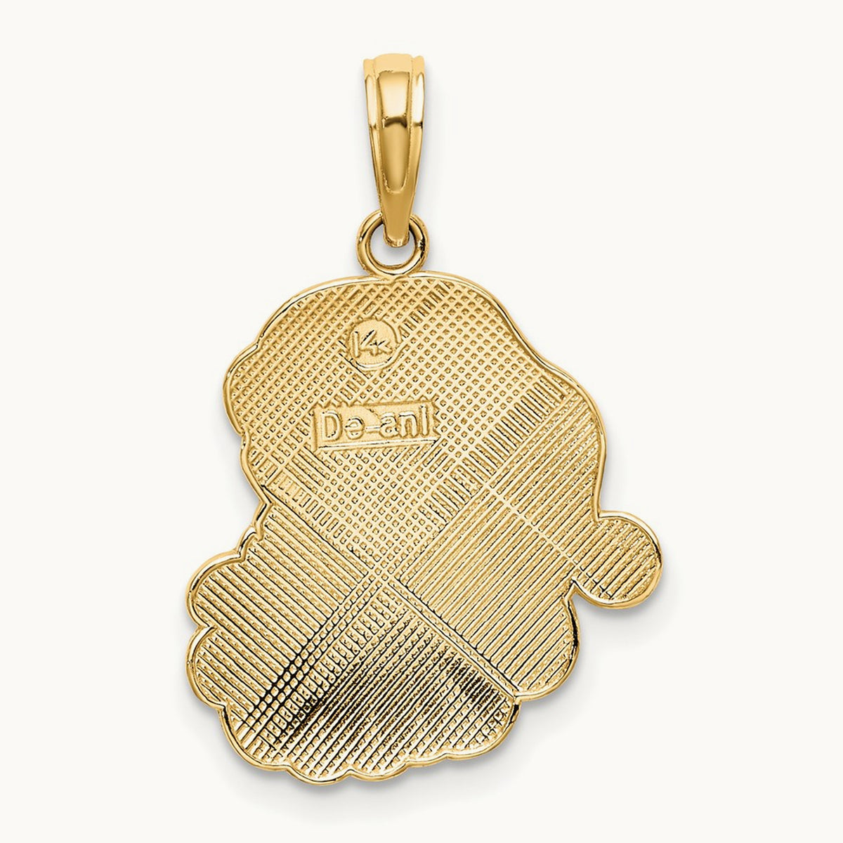 w/ Enamel Santa Face Charm, 14K
