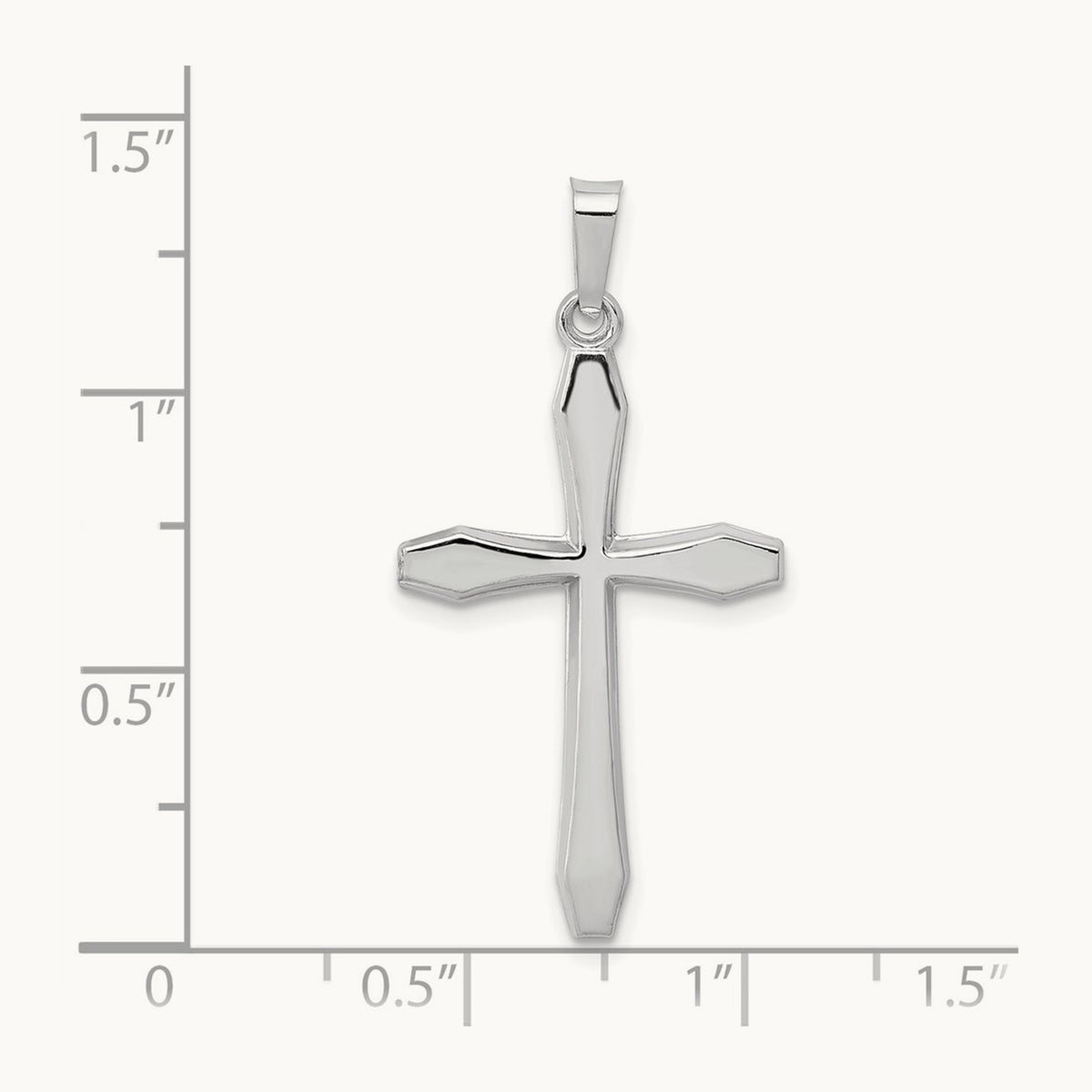 Polished Cross Pendant, 14K White Gold
