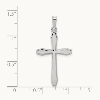 Polished Cross Pendant, 14K White Gold