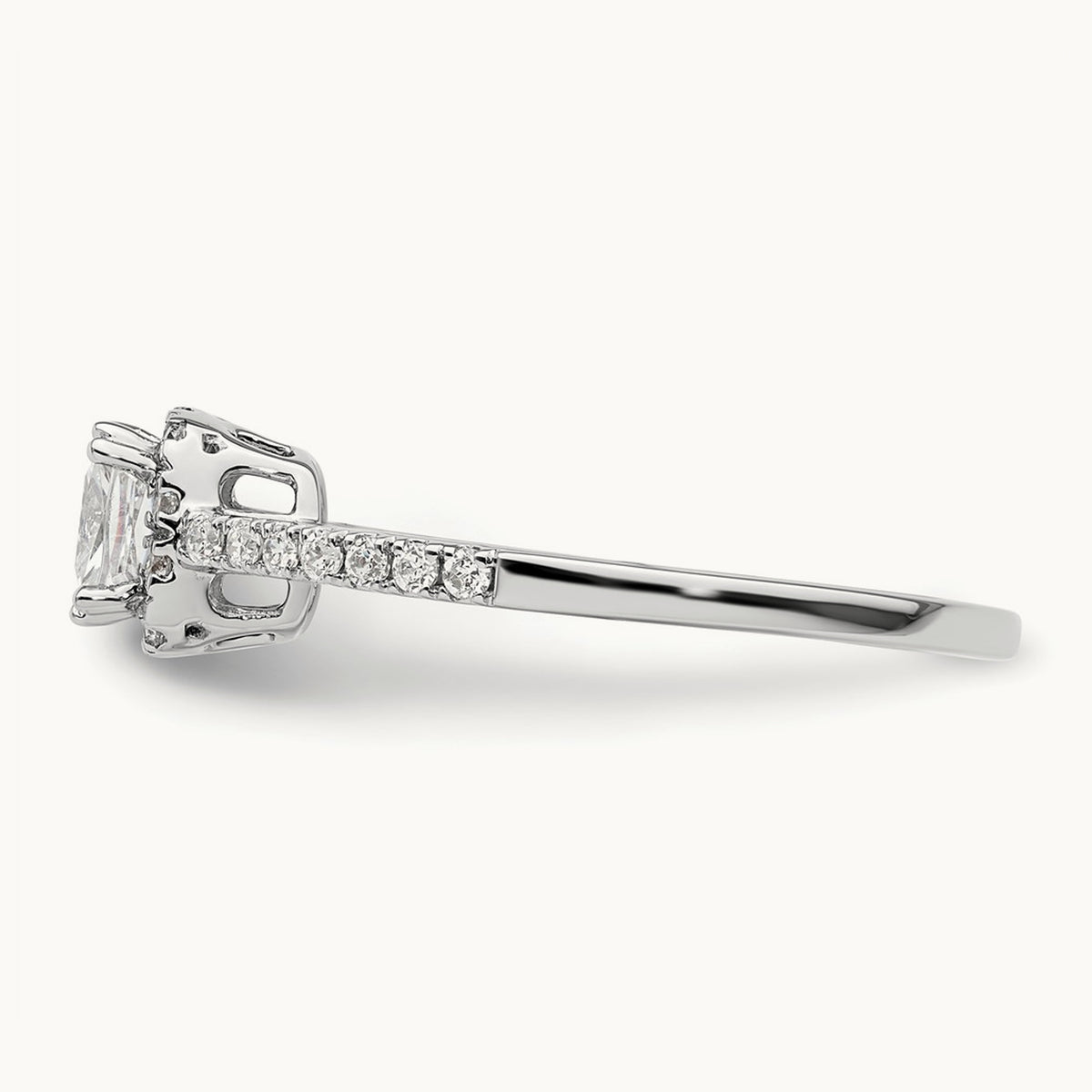Cushion Semi-Mount Halo Engagement Ring — 1/4 ct (holds 3/4 ct center), VS/SI (Great), 7