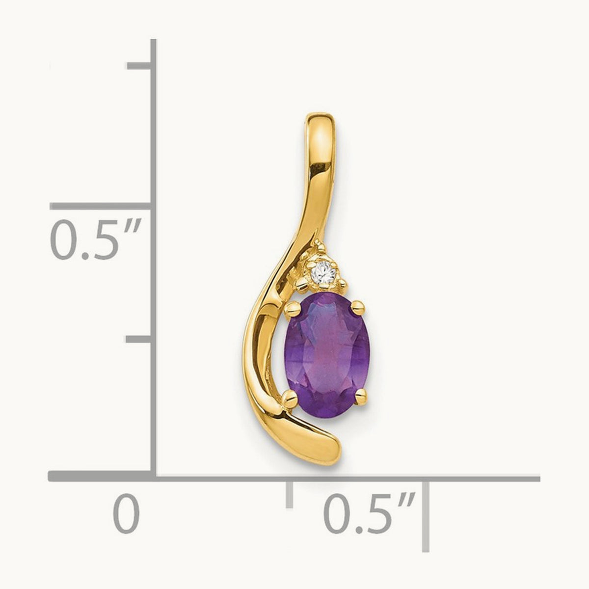 Amethyst and Diamond Pendant — 14K Yellow Gold
