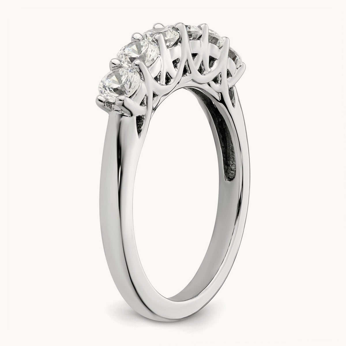 6-Stone Diamond Band, 14K White Gold