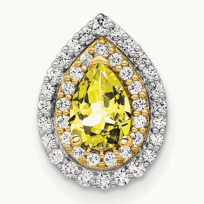 Created Yellow Sapphire Chain Slide, 0.50 ct tw Lab-Grown Diamond