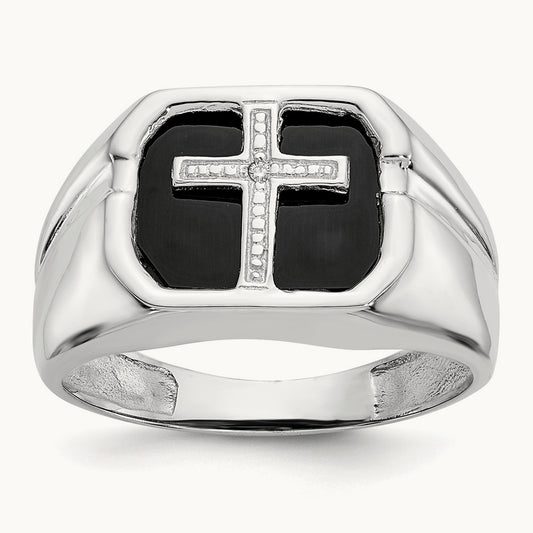 AA Diamond men's ring, 14K White Gold