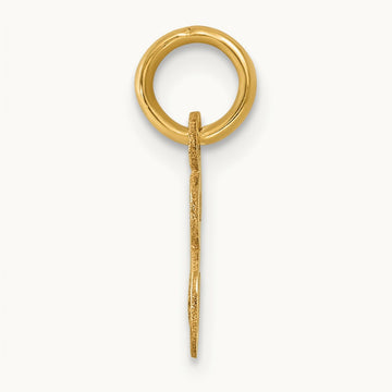 Small Script Letter E Initial Charm, 14K