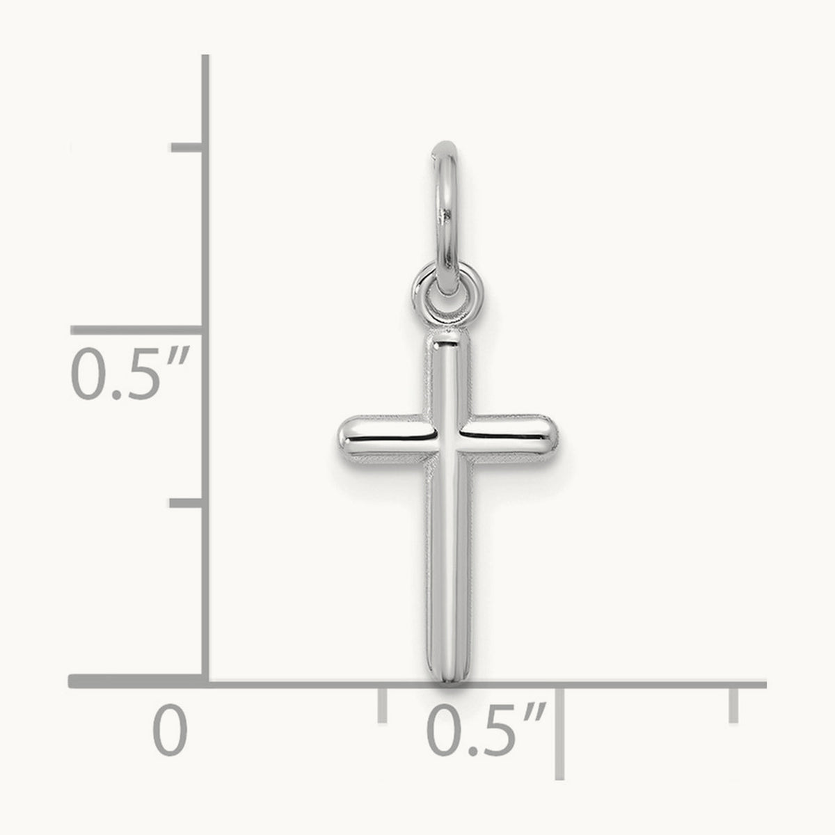 Cross Pendant, 14K White Gold