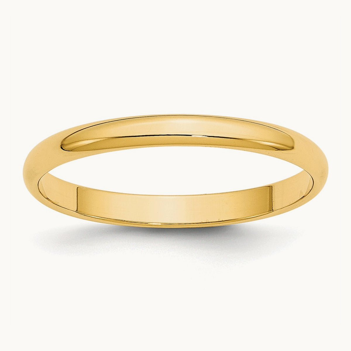 Lightweight Half Round Band, 2.5mm, 10K Yellow Gold