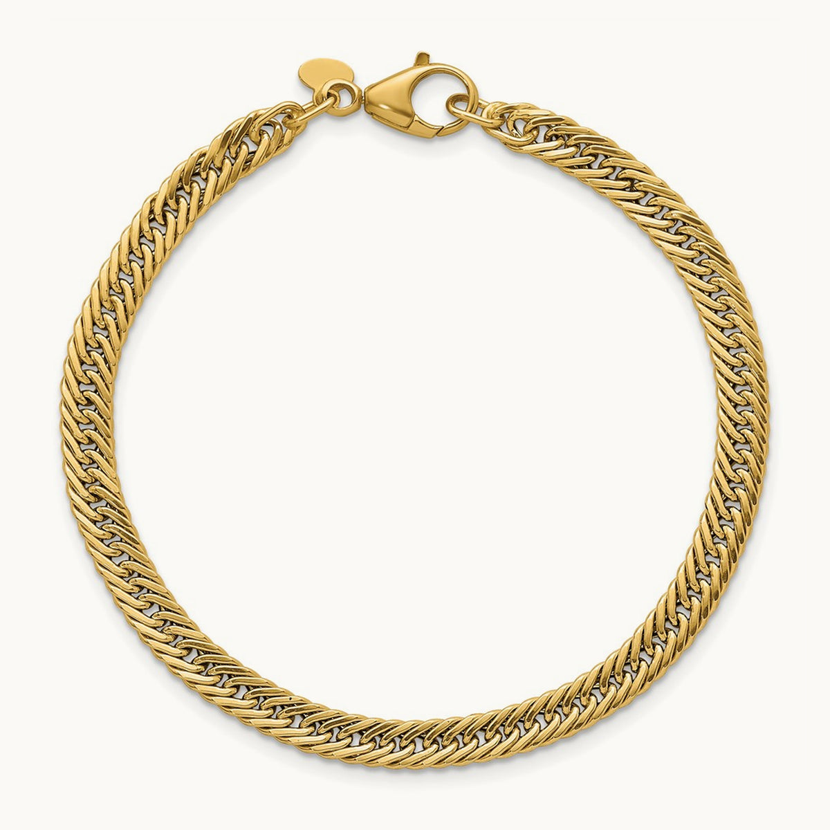 Polished 7.5in Fancy Hollow Link Bracelet, 14K