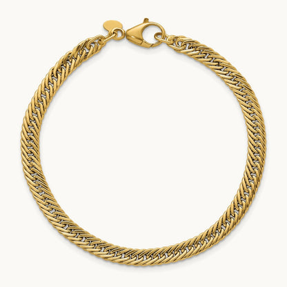 Polished 7.5in Fancy Hollow Link Bracelet, 14K