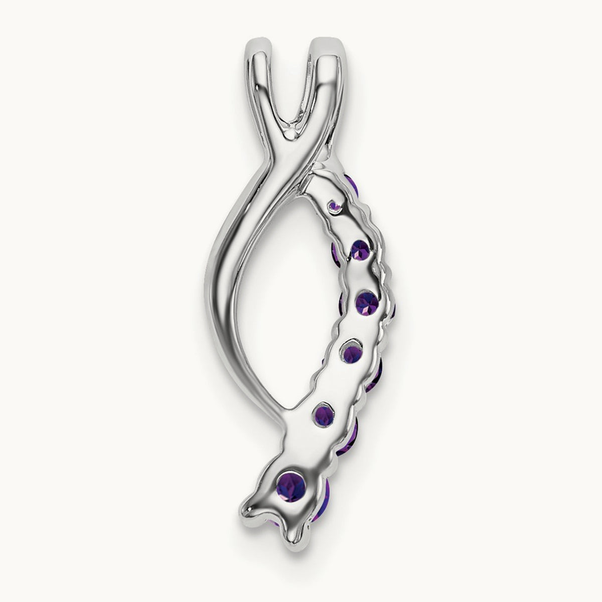 Amethyst Journey Chain Slide, 14K White Gold