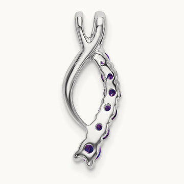 Amethyst Journey Chain Slide, 14K White Gold
