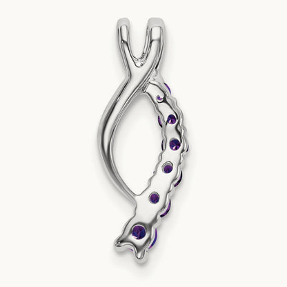 Amethyst Journey Chain Slide, 14K White Gold
