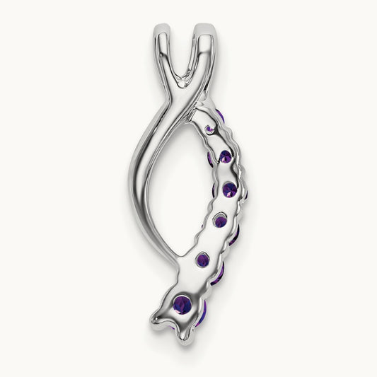 Amethyst Journey Chain Slide, 14K White Gold