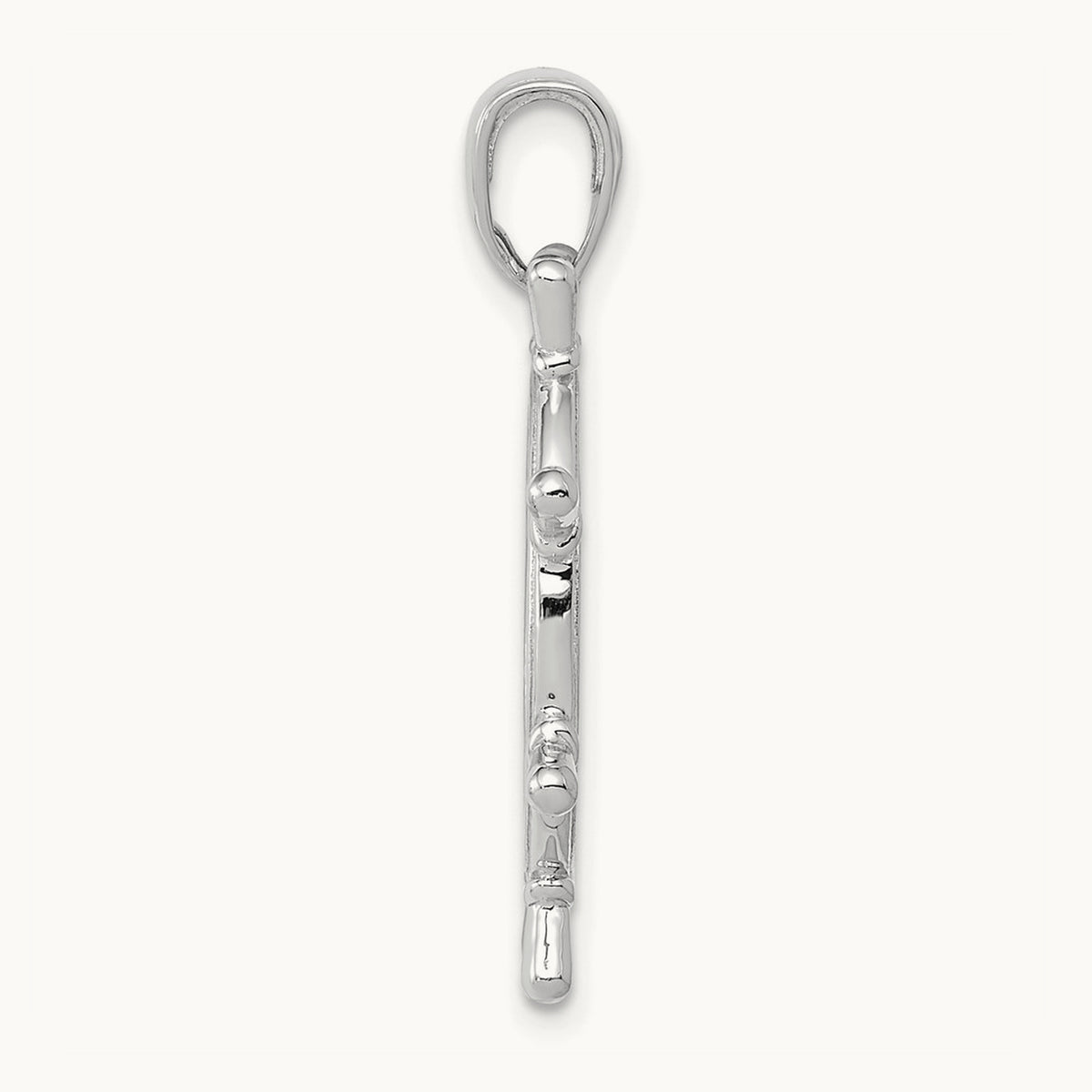 3D Ships Wheel Pendant — 14K White Gold