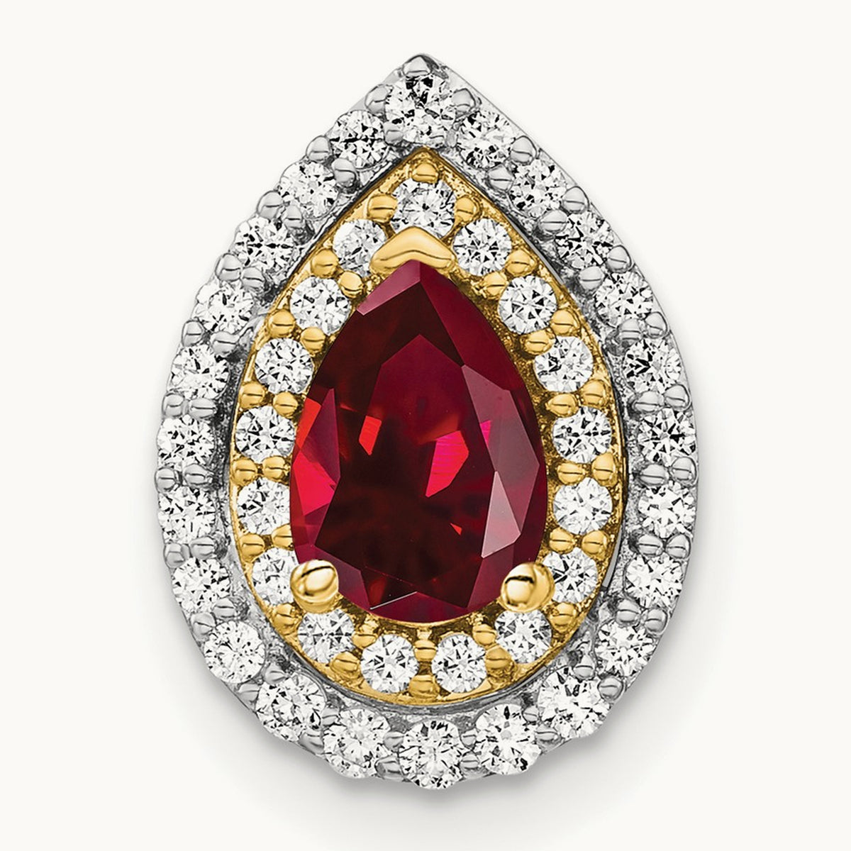 Created Ruby Chain Slide, 0.50 ct tw Lab-Grown Diamond