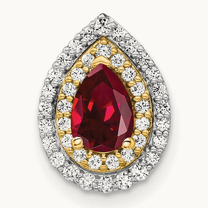 Created Ruby Chain Slide, 0.50 ct tw Lab-Grown Diamond