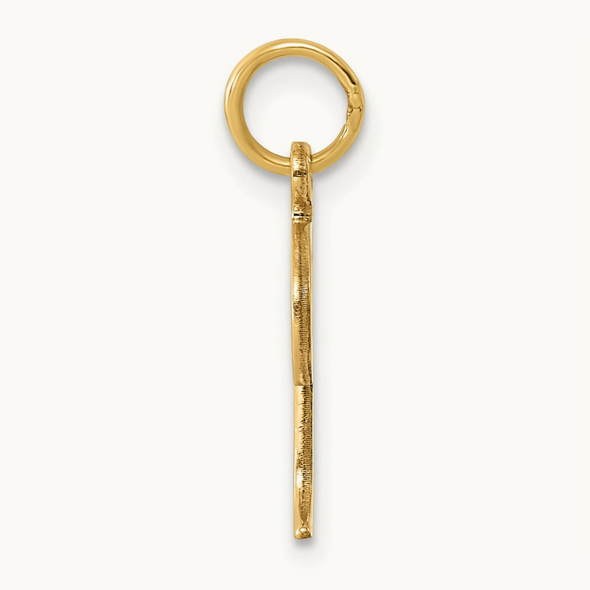 Diamond-cut Initial Charm — 14K Yellow Gold, F