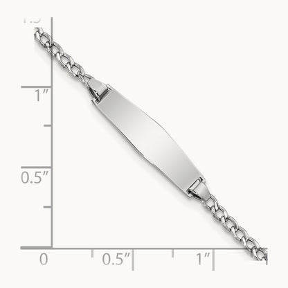 WG Semi-solid Soft Diamond Shape Cuban ID Bracelet, 14K