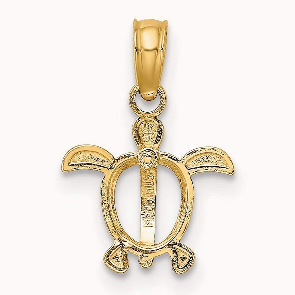 Sea Turtle Charm, 14K with White Rhodium