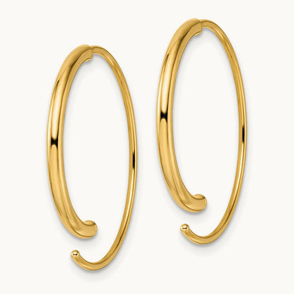 Polished Threader Earrings, 14K