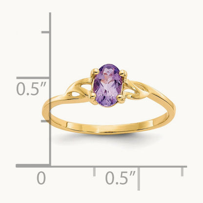 Amethyst Birthstone Ring, 14K