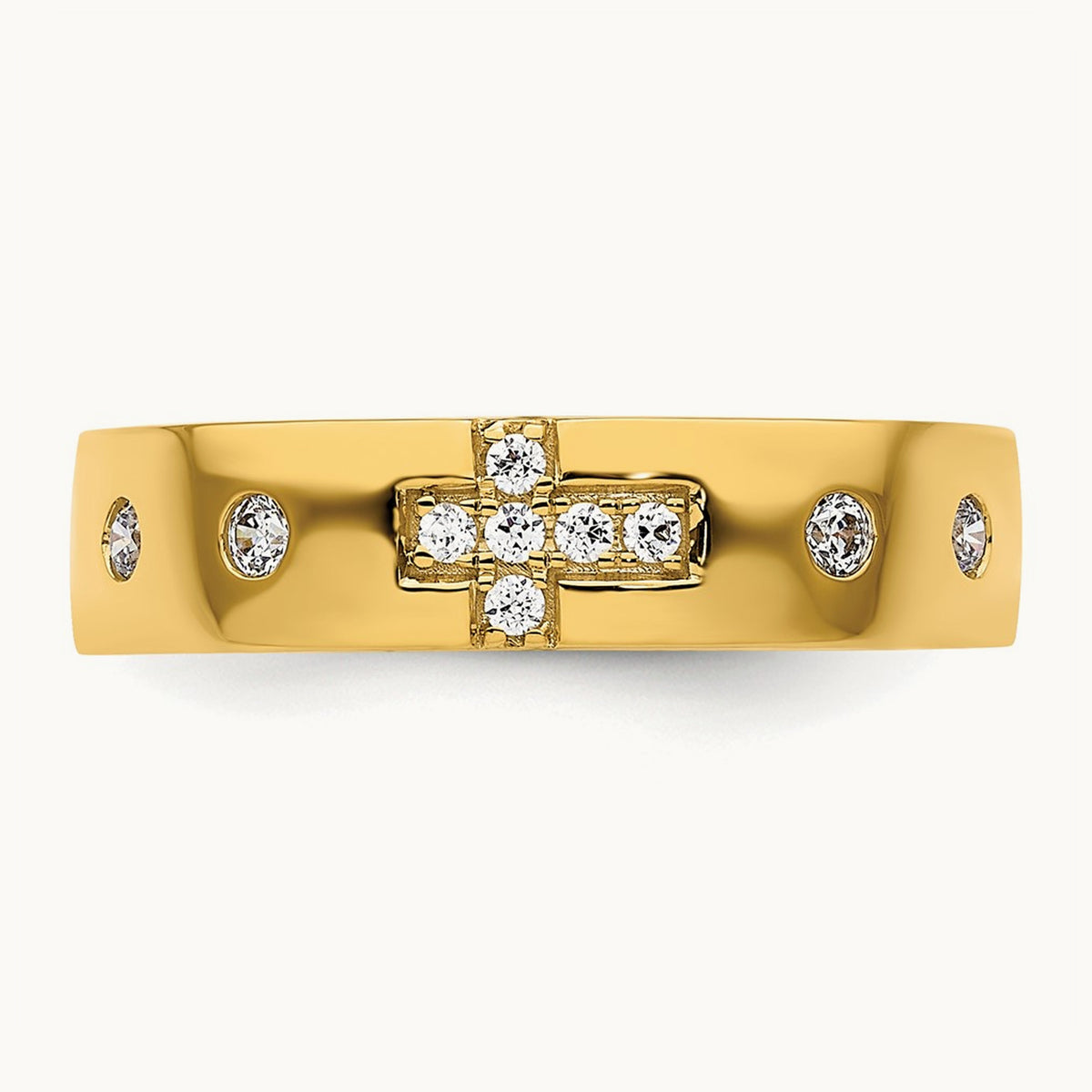 Cross Diamond Womens Complete Wedding Band, 14K
