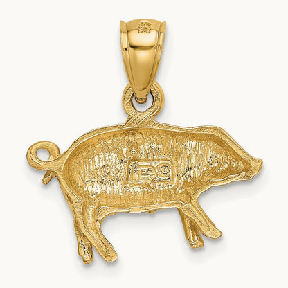 Diamond-cut Pig Pendant — 18mm