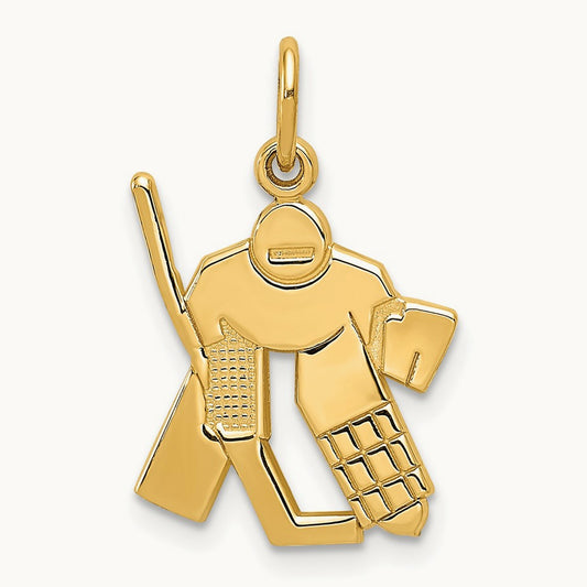Hockey Goalie Charm, 14K