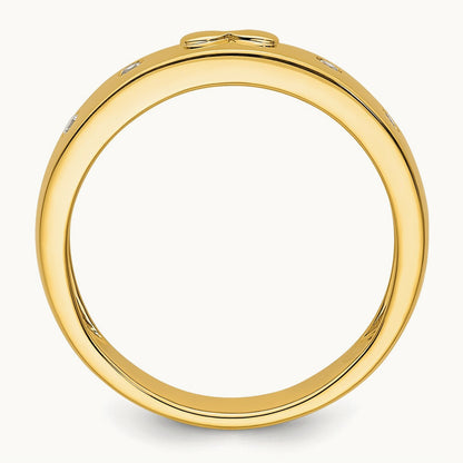 Infinity Diamond Mens Complete Wedding Band, 14K