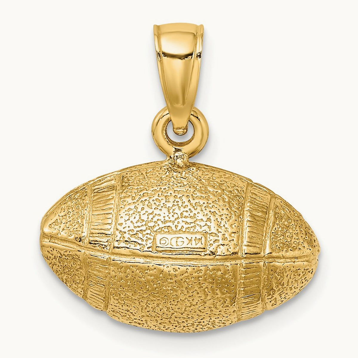 Polished 3-D Football Charm, 14K