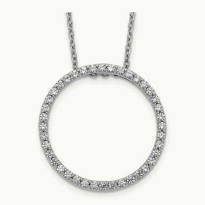 Diamond Circle 18 inch Necklace, 14K White Gold