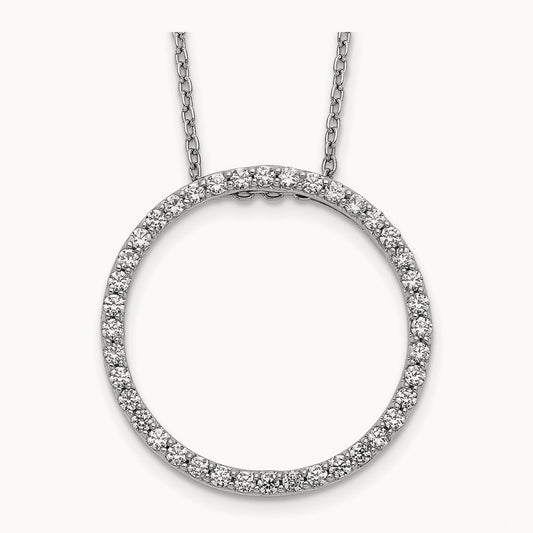 Diamond Circle 18 inch Necklace, 14K White Gold