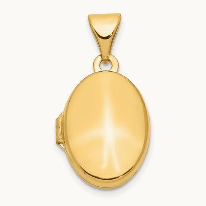 Plain Polished Oval Locket — 21mm