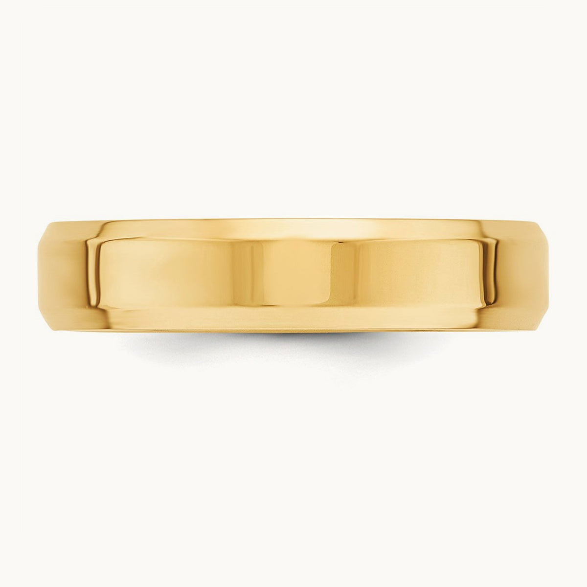 Bevel Edge Comfort Fit Band — 14K Yellow Gold, 5mm