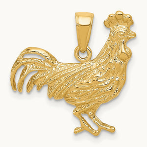 Rooster Pendant, 14K