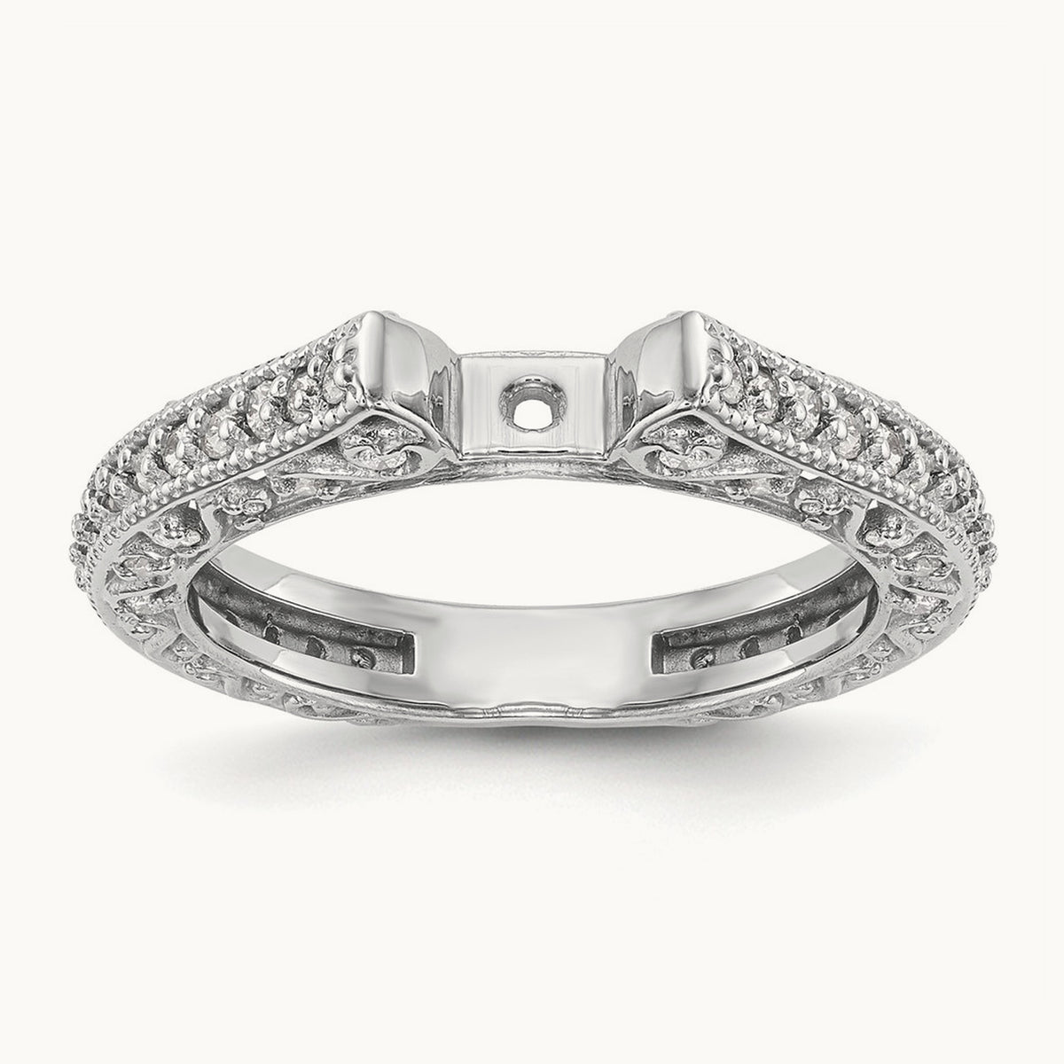 Peg Set Semi-Mount Engagement Ring, 0.50 ct tw
