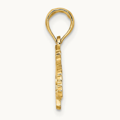 Textured JAMAICA Map Charm, 14K
