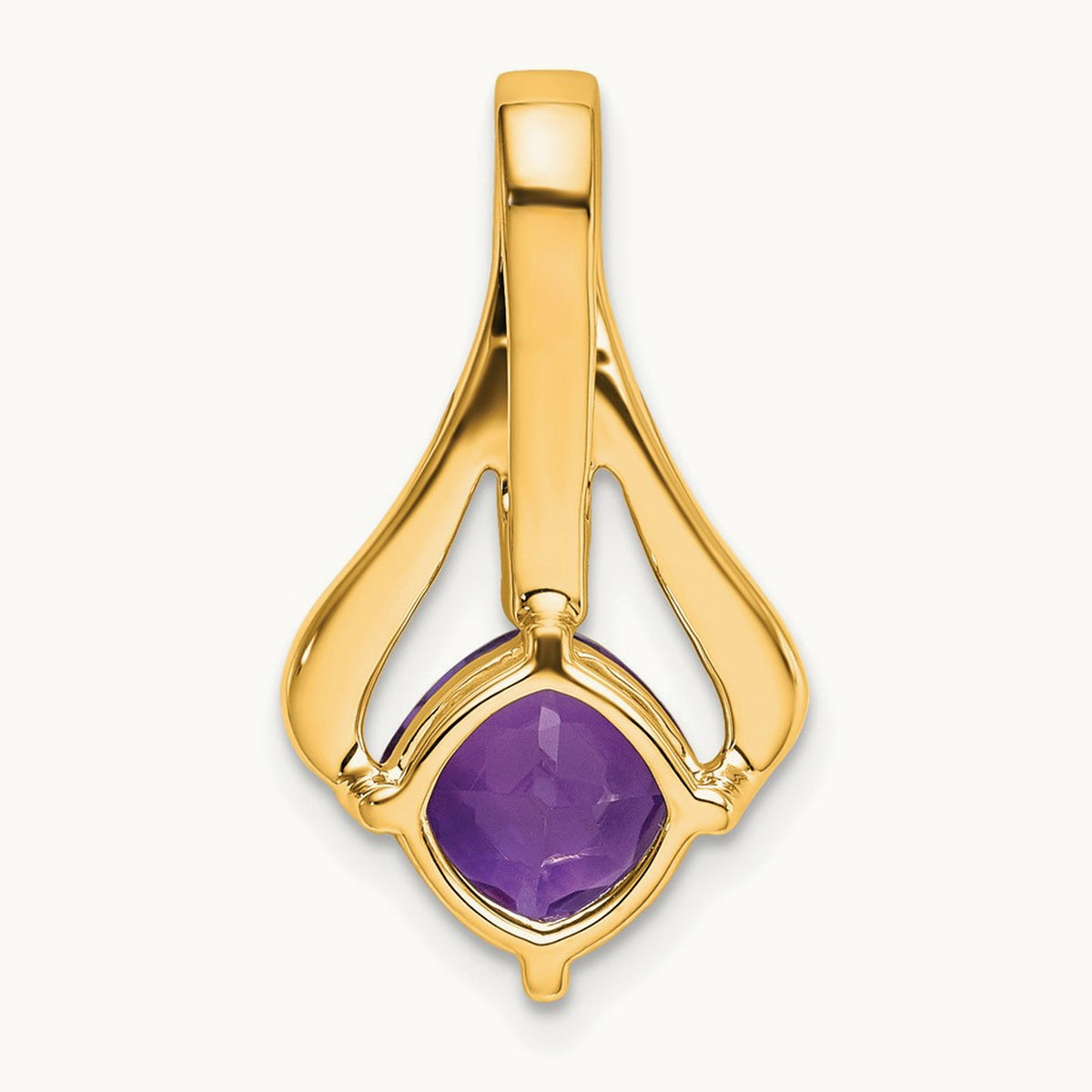 Amethyst and Diamond Pendant — 14K Yellow Gold