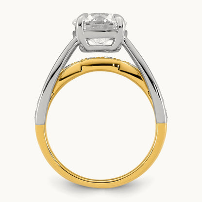 14ktt Certified Round Center Lab Grown Diamond VS+ F+ Ring