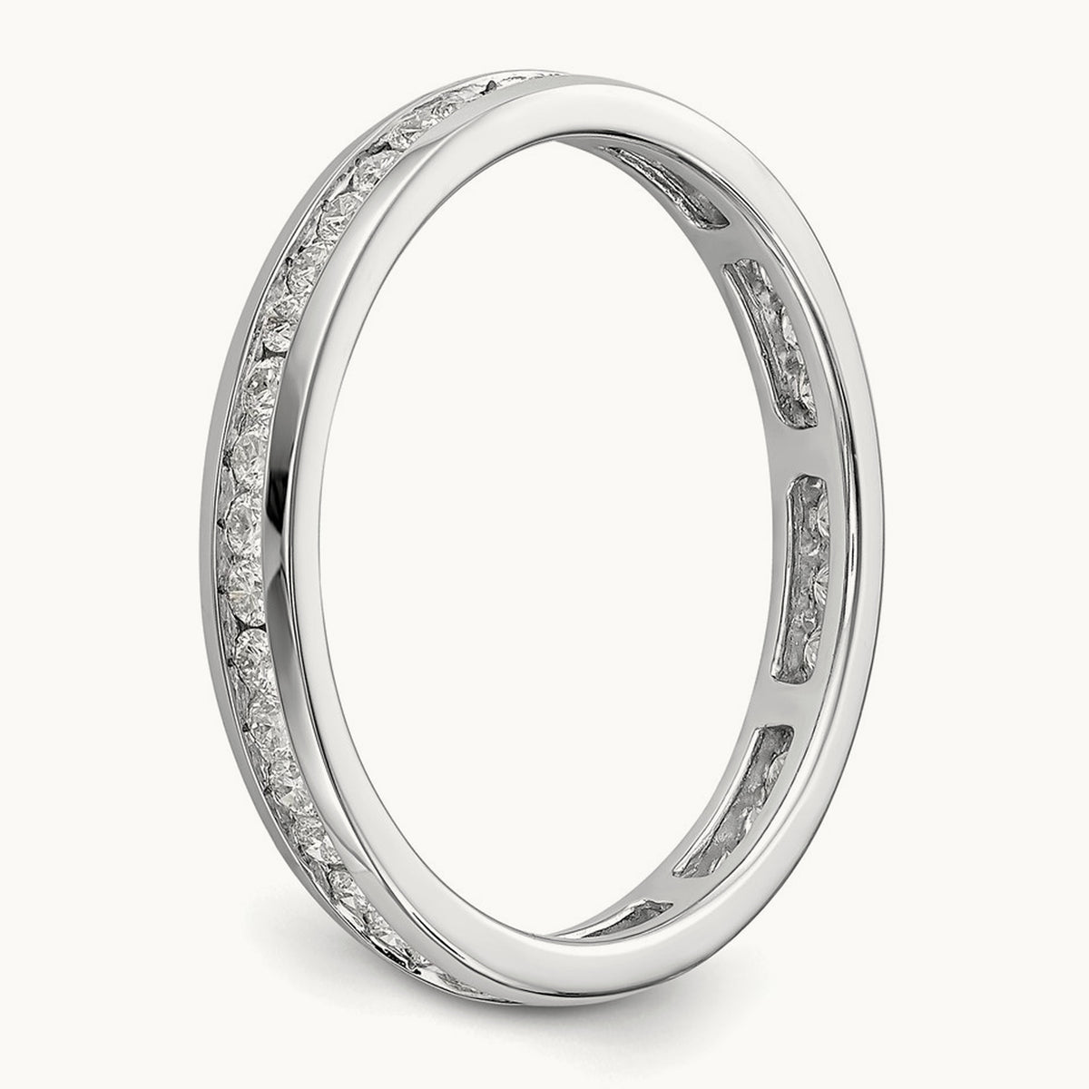 Channel Set Eternity Band, 0.50-1.00 ct tw Lab-Grown Diamond — 1/2 ct · VS/SI (Great), 14K White Gold