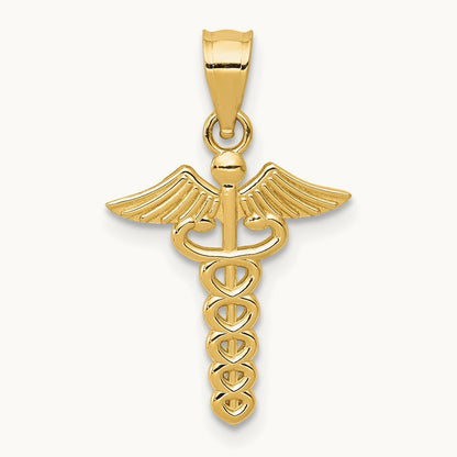 Caduceus Medical Pendant, 14K