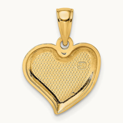 Polished Teardrop Heart Charm, 14K