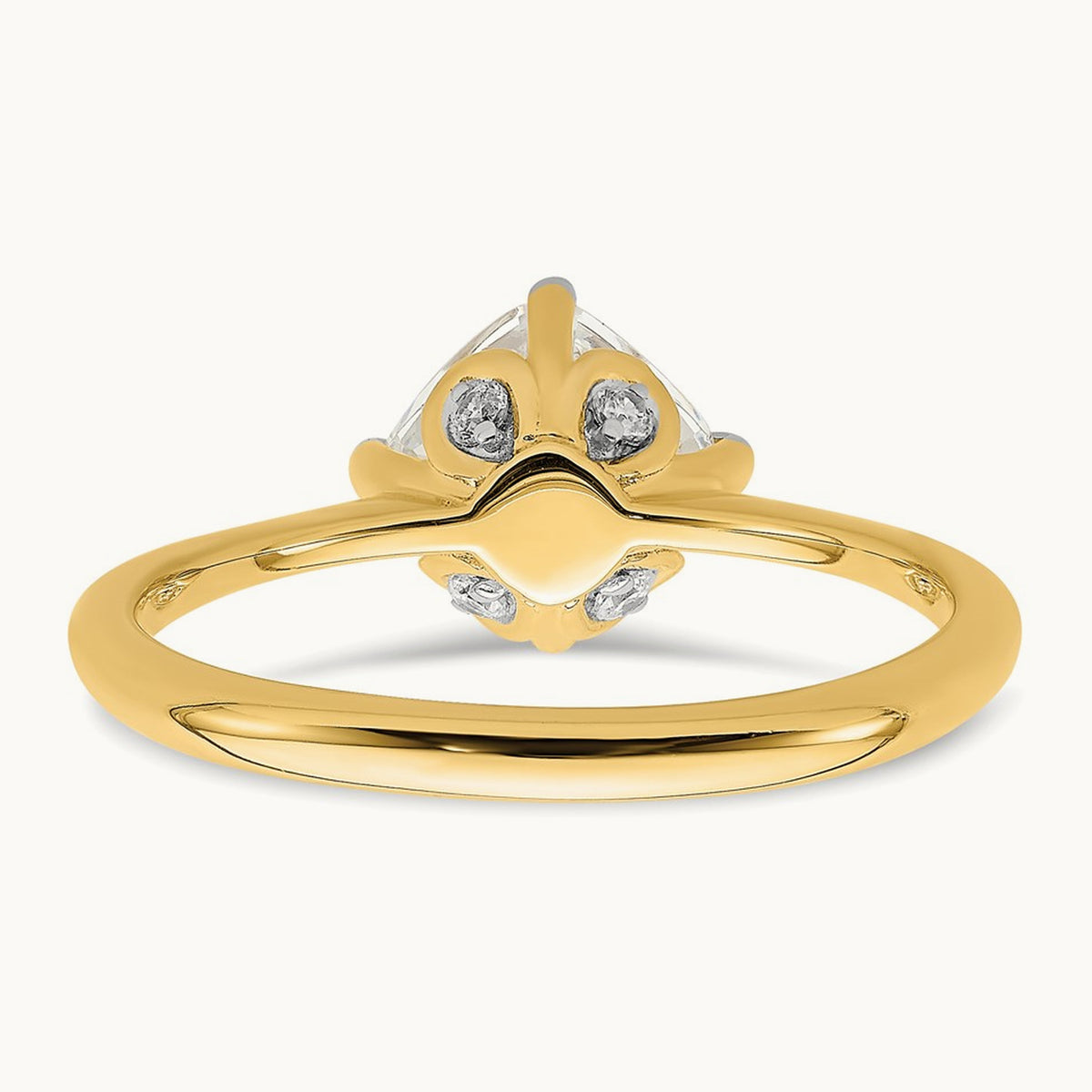 Polish 1 1/2ct Cushion Leaf Design Semi-Mount Dia Ring, 14K